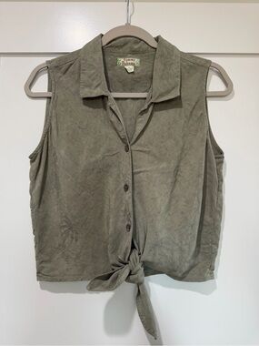 Tommy Bahama Women's Sleeveless Tie-Front Silk Shirt